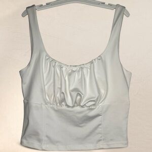 White ruched bust tank top